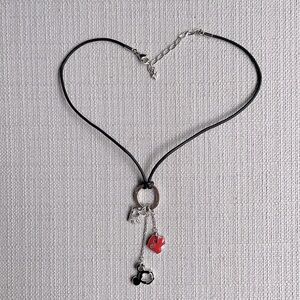 Swarovski x Disney Necklace Mickey Mouse Ears Shorts Glove Charm Dangle